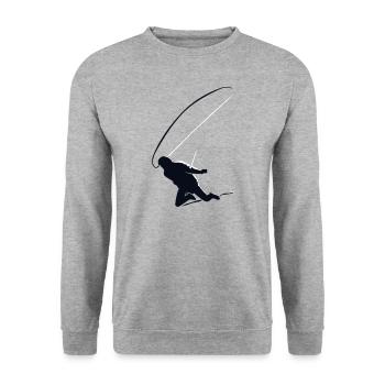 Paraglider Start Vektor - Unisex Pullover - Weißgrau meliert - Vorne - Alina (178cm) & Michal (187cm)