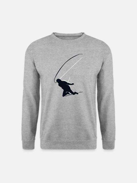 Paraglider Start Vektor - Unisex Pullover - Weißgrau meliert