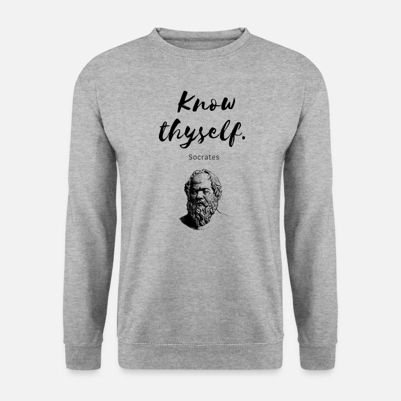 " Know thyself " Socrates - Sweat-shirt Unisexe - gris chiné