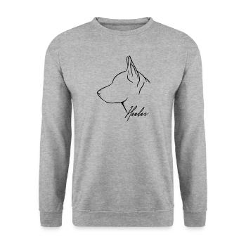 Profil de talonneur Bouvier Chien Chiens Chien Wilsigns - Sweat-shirt Unisexe - gris chiné - Devant - Alina (178cm) & Michal (187cm)