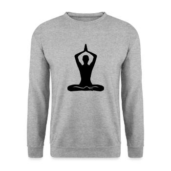 meditation - Unisex Sweatshirt - salt & pepper - Front - Alina (178cm) & Michal (187cm)