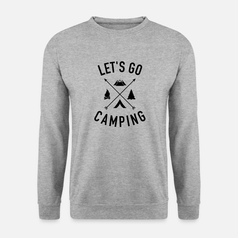 Camping - Unisex Pullover - Weißgrau meliert