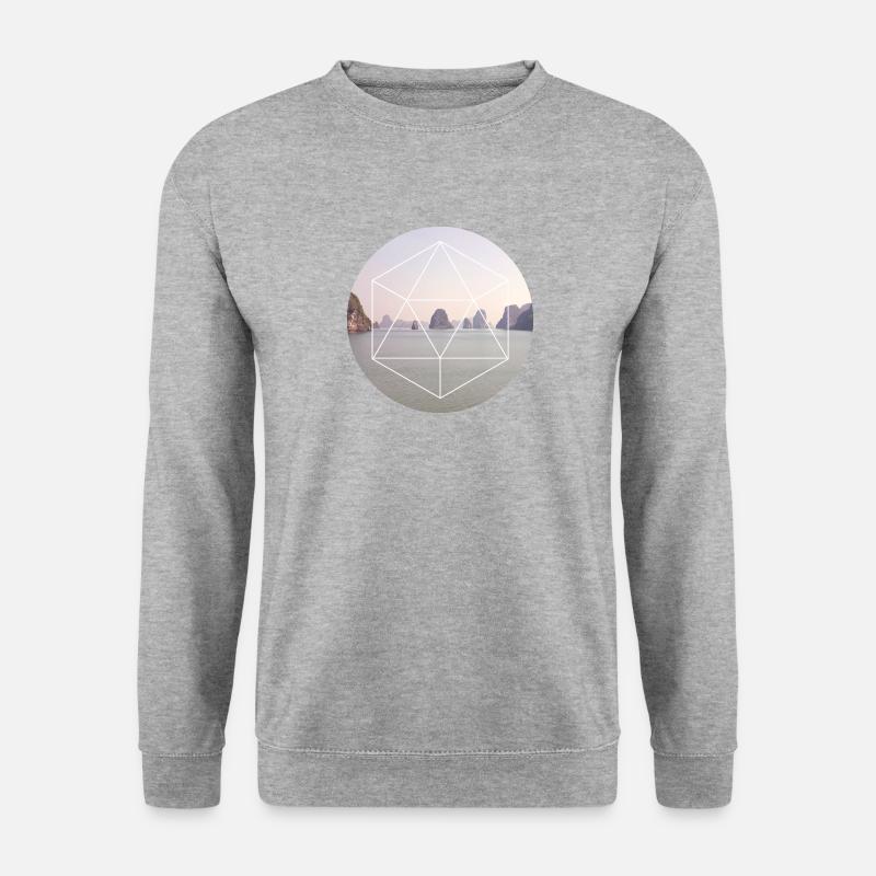 Inseln [GeoPic] - Unisex Pullover - Weißgrau meliert