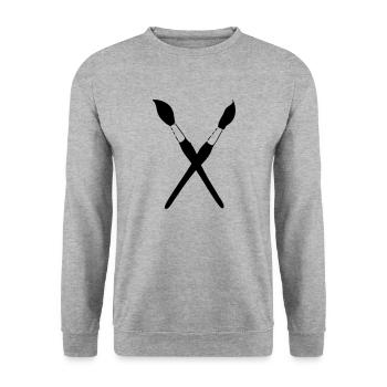 paint brushes - Unisex Sweatshirt - salt & pepper - Front - Alina (178cm) & Michal (187cm)