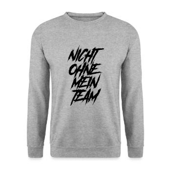 nicht ohne mein team - Unisex Pullover - Weißgrau meliert - Vorne - Alina (178cm) & Michal (187cm)