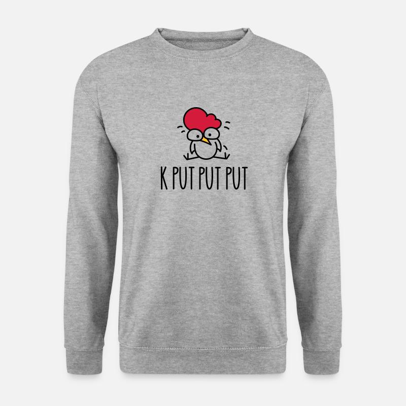 Das lustige Huhn ist müde - Unisex Pullover - Weißgrau meliert