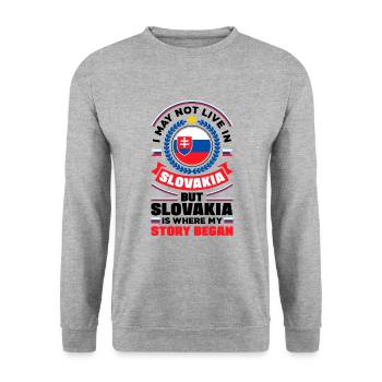 Slovak Slovakia Slovak Flag Quote - Unisex Sweatshirt - salt & pepper - Front - Alina (178cm) & Michal (187cm)