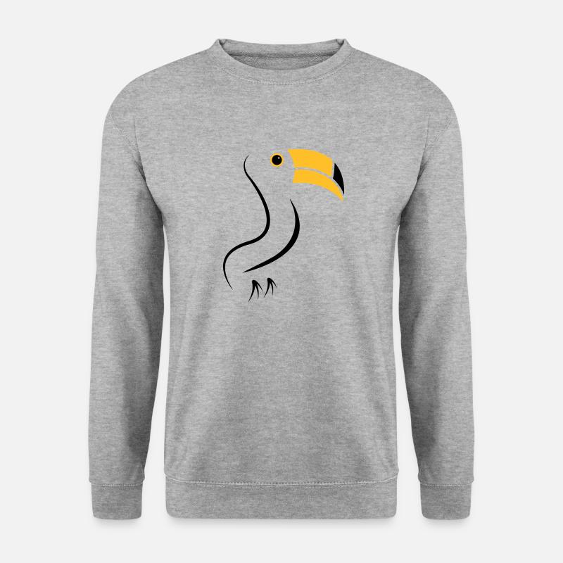 toucan silhouette - Unisex Pullover - Weißgrau meliert