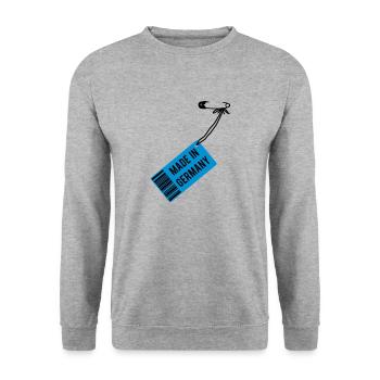 Made in Germany - Unisex Pullover - Weißgrau meliert - Vorne - Alina (178cm) & Michal (187cm)