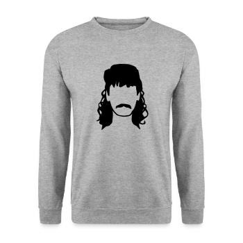 Vokuhila - Unisex Pullover - Weißgrau meliert - Vorne - Alina (178cm) & Michal (187cm)