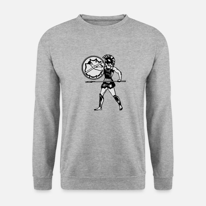 ancient_warrior - Unisex Pullover - Weißgrau meliert