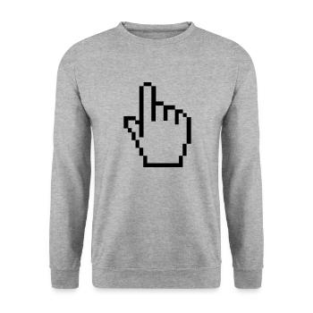 Pixel hand - Unisex Sweatshirt - salt & pepper - Front - Alina (178cm) & Michal (187cm)