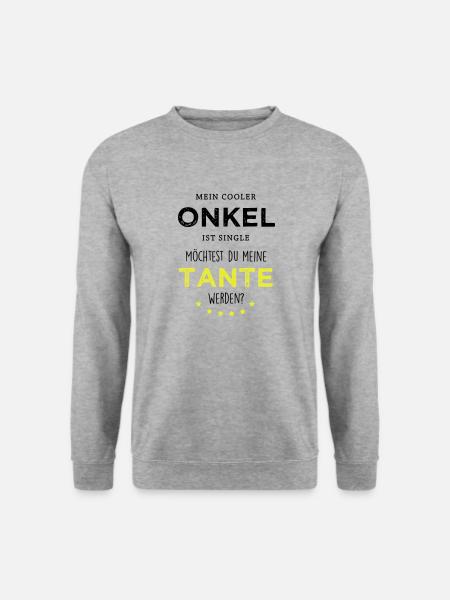 Cooler Onkel - Tante - Unisex Pullover - Weißgrau meliert