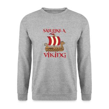 Vikings: Sail comme un Viking - Sweat-shirt Unisexe - gris chiné - Devant - Alina (178cm) & Michal (187cm)