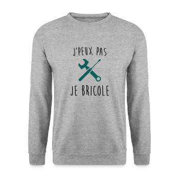 j'peux pas je bricole - Sweat-shirt Unisexe - gris chiné - Devant - Alina (178cm) & Michal (187cm)
