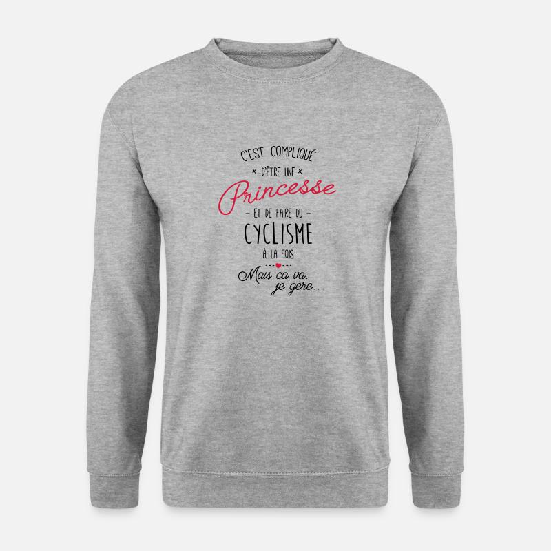 princesse et Cyclisme - Sweat-shirt Unisexe - gris chiné