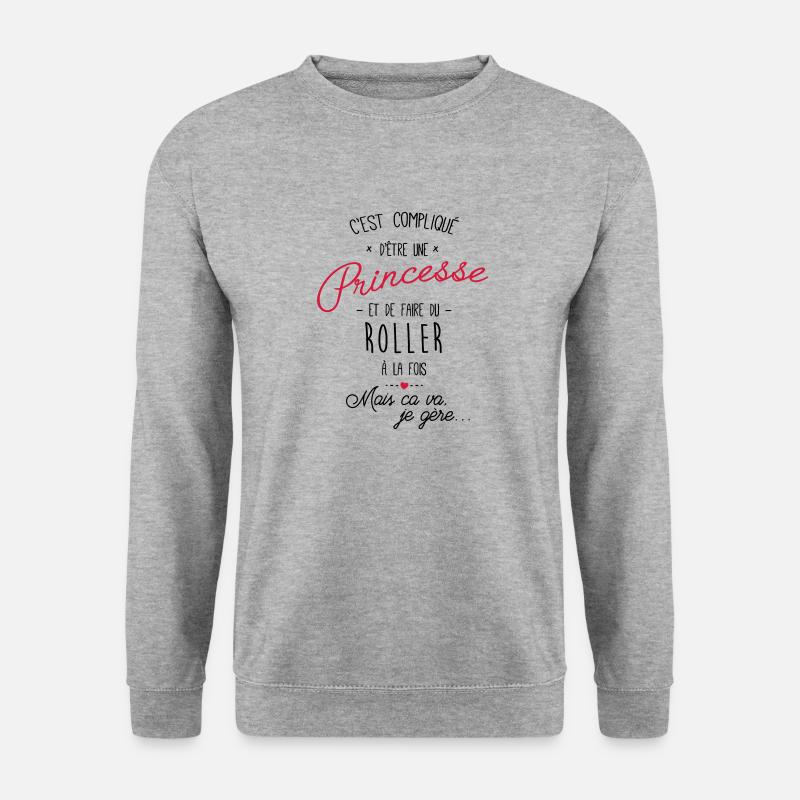 princesse et Roller - Sweat-shirt Unisexe - gris chiné