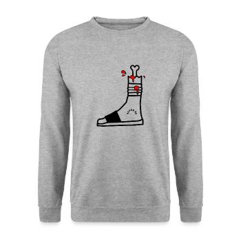 Foot Slap - Unisex Sweatshirt - salt & pepper - Front - Alina (178cm) & Michal (187cm)