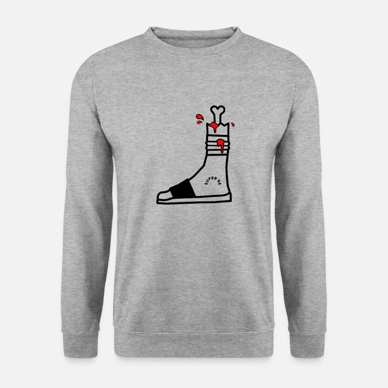 Fußschlag - Unisex Pullover - Weißgrau meliert