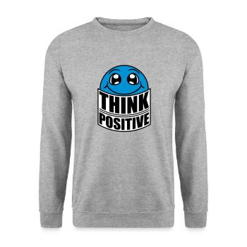 Think Think Cool Think Positive Stay Positive - Unisex Sweatshirt - salt & pepper - Front - Alina (178cm) & Michal (187cm)