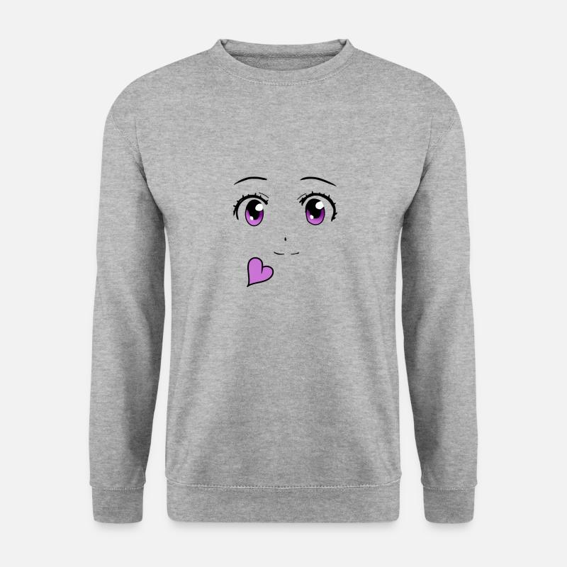 Manga - Unisex Pullover - Weißgrau meliert