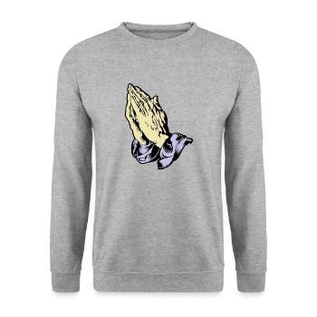 Hands - Unisex Sweatshirt - salt & pepper - Front - Alina (178cm) & Michal (187cm)