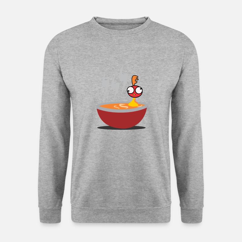Hühnersuppe Huhn - Unisex Pullover - Weißgrau meliert
