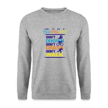 Triathlon - Sweat-shirt Unisexe - gris chiné - Devant - Alina (178cm) & Michal (187cm)