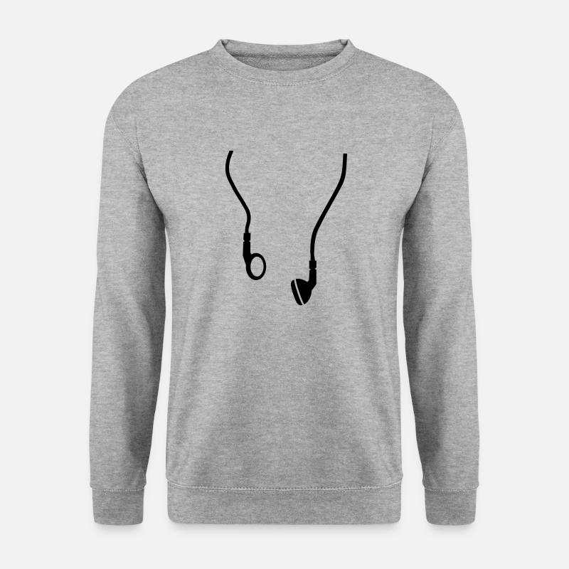 Kopfhörer - Unisex Pullover - Weißgrau meliert