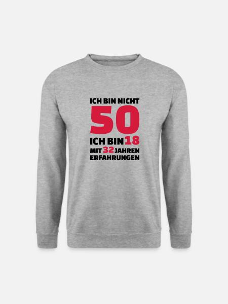 50 Geburtstag - Unisex Pullover - Weißgrau meliert