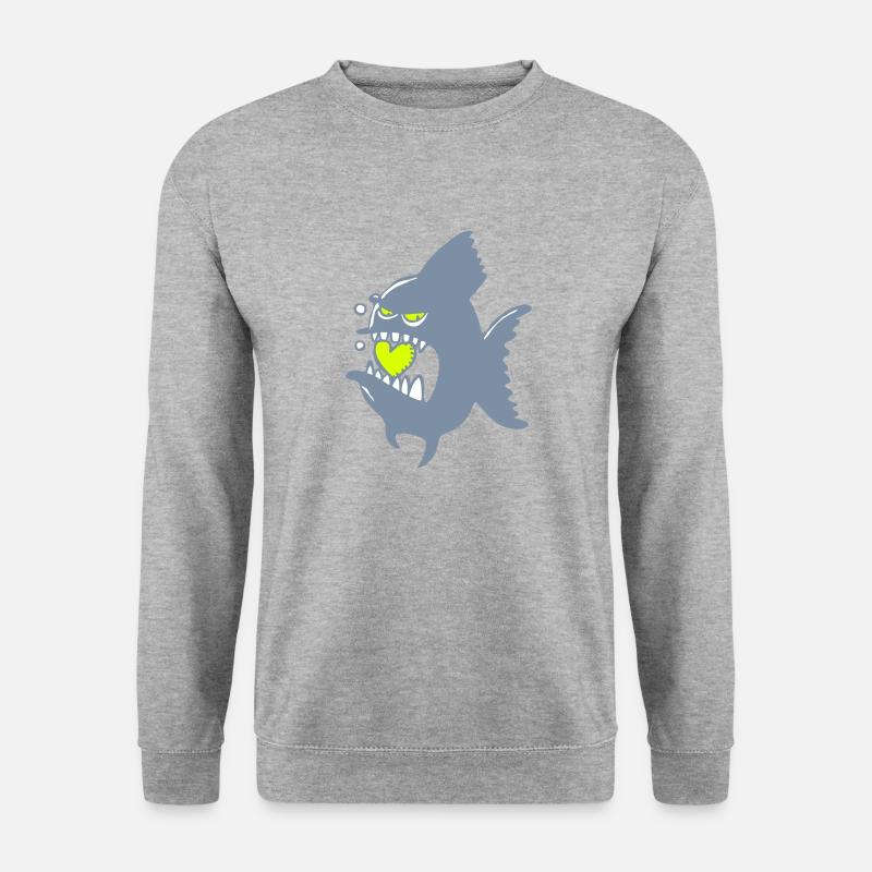 Herzbeißer - Unisex Pullover - Weißgrau meliert