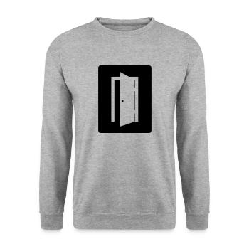 Tür - Unisex Pullover - Weißgrau meliert - Vorne - Alina (178cm) & Michal (187cm)