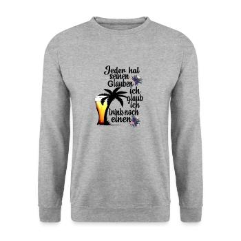 Urlaub - Unisex Pullover - Weißgrau meliert - Vorne - Alina (178cm) & Michal (187cm)