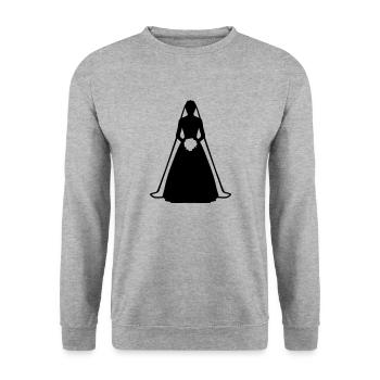 Bride - Unisex Sweatshirt - salt & pepper - Front - Alina (178cm) & Michal (187cm)