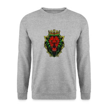 LION OF JUDAH - Unisex Pullover - Weißgrau meliert - Vorne - Alina (178cm) & Michal (187cm)