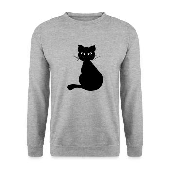 Cat - Unisex Sweatshirt - salt & pepper - Front - Alina (178cm) & Michal (187cm)