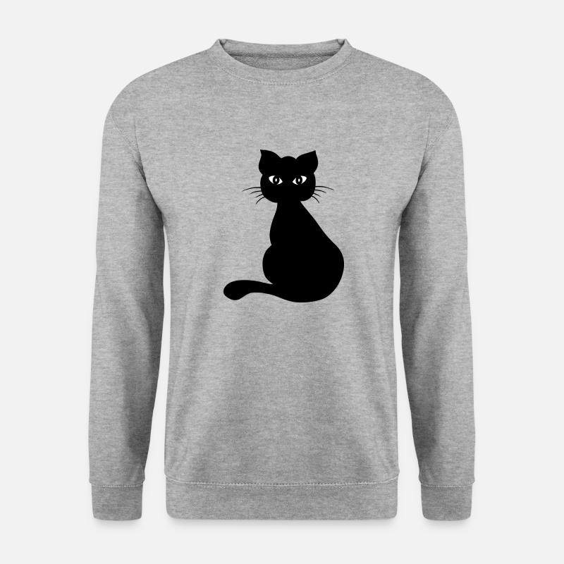 Katze - Unisex Pullover - Weißgrau meliert