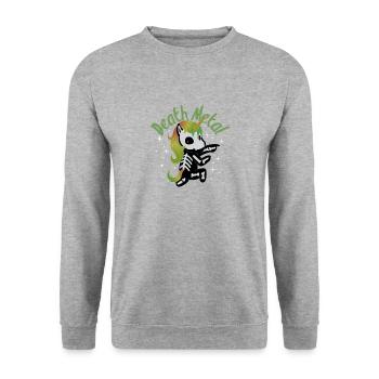 Death metal costume de licorne squelette Halloween - Sweat-shirt Unisexe - gris chiné - Devant - Alina (178cm) & Michal (187cm)