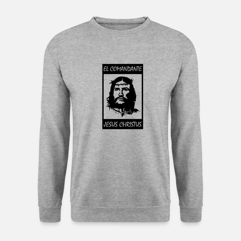 El Comandante Jesus Christus - Unisex Pullover - Weißgrau meliert
