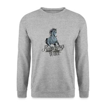 Courir sauvage - Sweat-shirt Unisexe - gris chiné - Devant - Alina (178cm) & Michal (187cm)