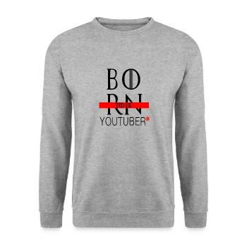 Born to be youtuber- born to be youtuber - Unisex Sweatshirt - salt & pepper - Front - Alina (178cm) & Michal (187cm)