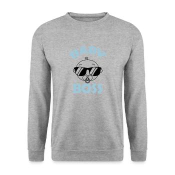 bébé boss - Sweat-shirt Unisexe - gris chiné - Devant - Alina (178cm) & Michal (187cm)