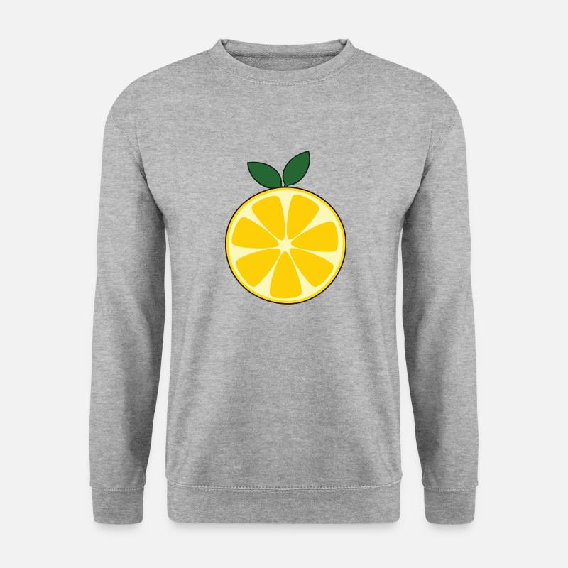 Zitrone - Unisex Pullover - Weißgrau meliert