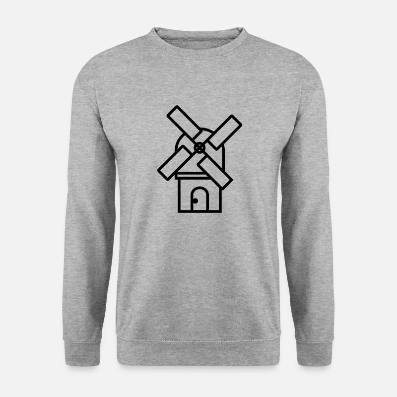 Mühle - Unisex Pullover - Weißgrau meliert