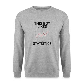 Boy Likes Statistiques Analyste de données Science - Sweat-shirt Unisexe - gris chiné - Devant - Alina (178cm) & Michal (187cm)