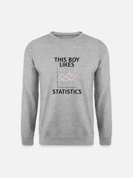 Junge mag Statistik Data Analyst Science - Unisex Pullover - Weißgrau meliert