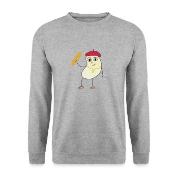 le$bean - Unisex Pullover - Weißgrau meliert - Vorne - Alina (178cm) & Michal (187cm)