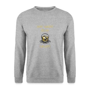 SAVE WATER TRINK WHISKY - Unisex Pullover - Weißgrau meliert - Vorne - Alina (178cm) & Michal (187cm)
