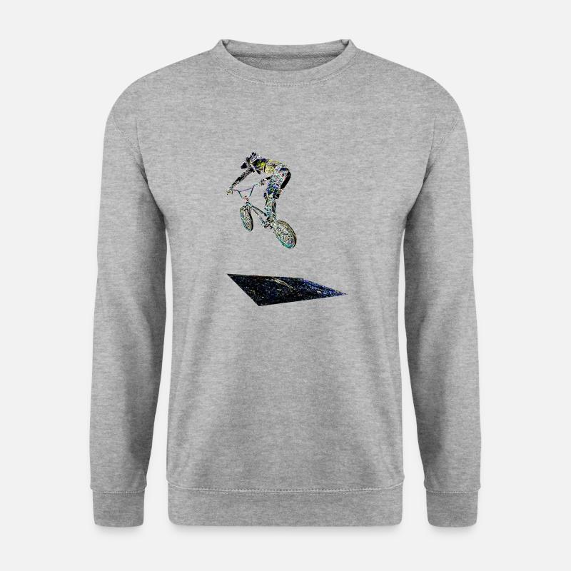 BMX Rennsport - Unisex Pullover - Weißgrau meliert