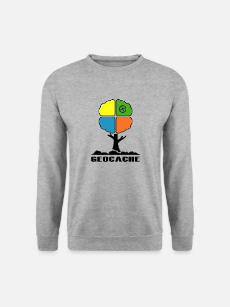 geocache geocacher-symbol schnitzeljagd im wald - Unisex Pullover - Weißgrau meliert